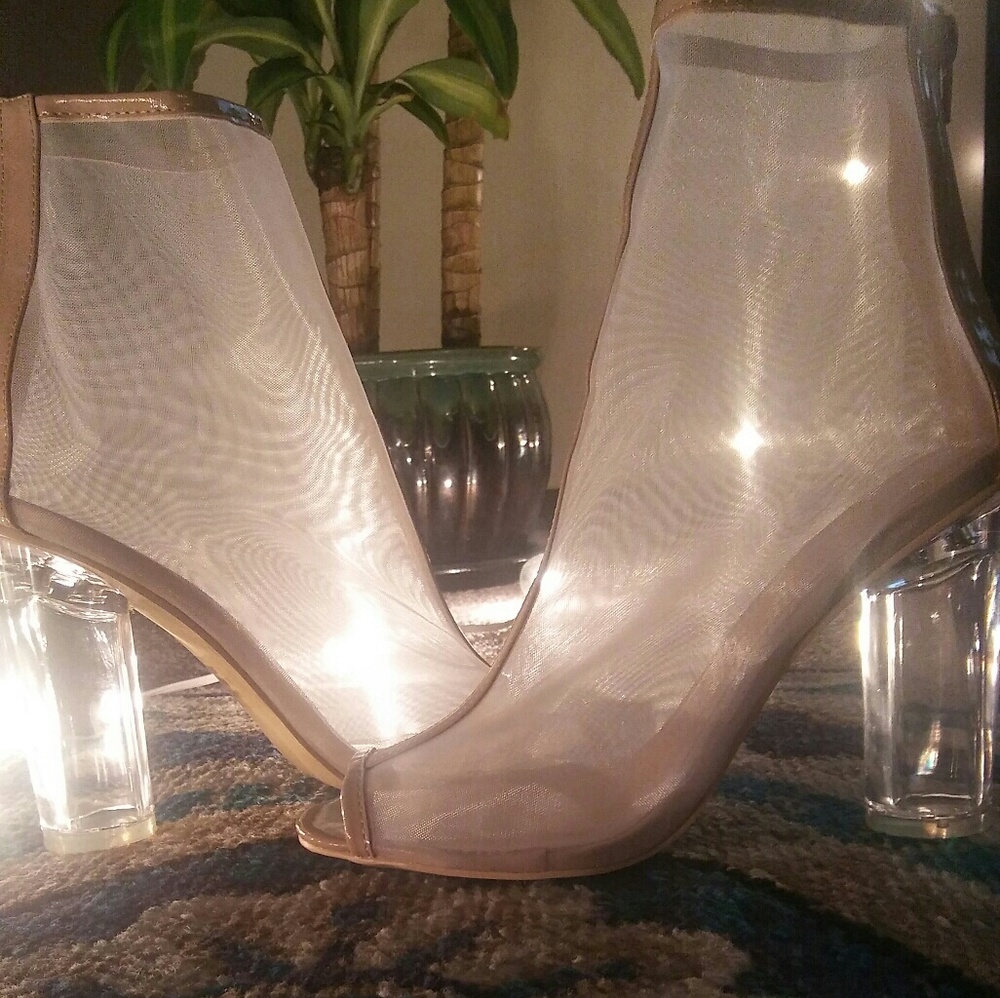 Nude Mesh Heels